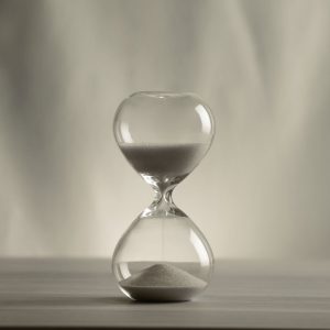image of an hourglass with sand falling to show how to error proof your sales execution